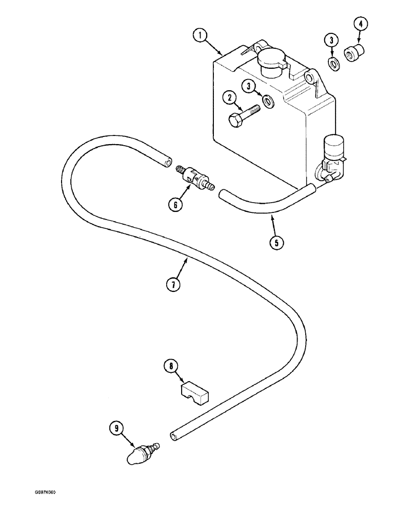 Схема запчастей Case 888 - (4-24) - WINDSHIELD WASHER (04) - ELECTRICAL SYSTEMS