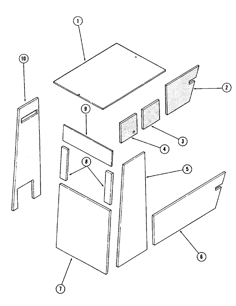 Схема запчастей Case 40 - (106) - CAB AND ATTACHING PARTS, (INSULATION) (90) - PLATFORM, CAB, BODYWORK AND DECALS