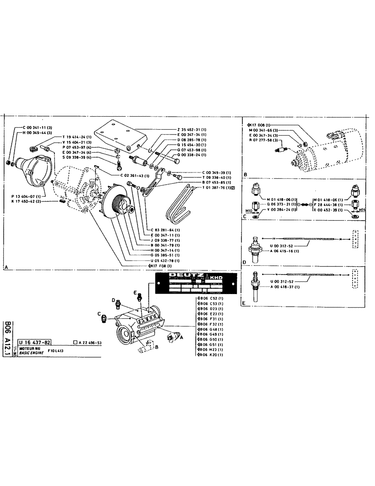 Схема запчастей Case 220 - (054) - BASIC ENGINE (01) - ENGINE