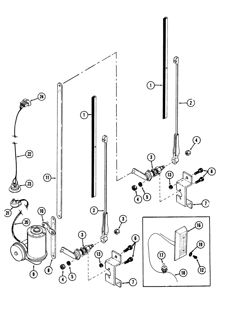 Схема запчастей Case 40 - (102) - WINDSHIELD WIPER AND DOME LAMP (55) - ELECTRICAL SYSTEMS