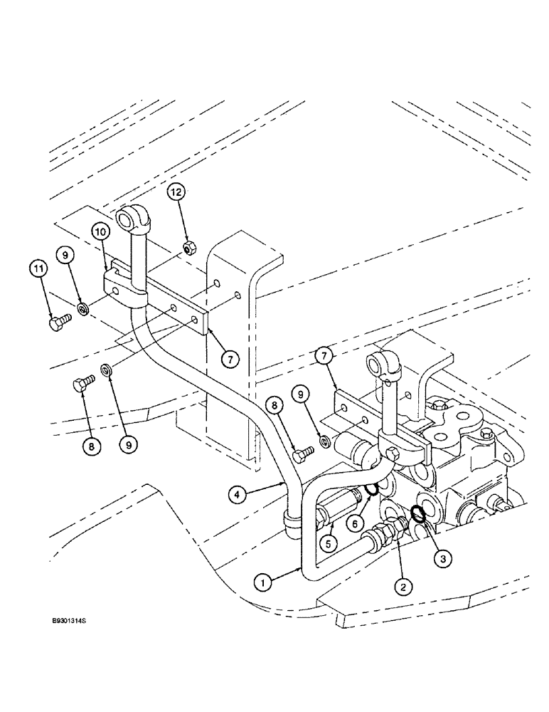 Схема запчастей Case 9010 - (8-78) - AUXILIARY VALVE ATTACHMENT LINE (08) - HYDRAULICS