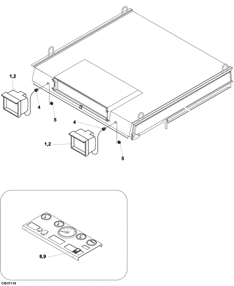 Схема запчастей Case SV216 - (04-001-06[01]) - LAMP, WORK - CAB (04) - ELECTRICAL SYSTEMS