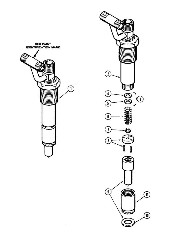 Схема запчастей Case 40 - (038) - INJECTOR NOZZLE, 504BDT ENGINE (10) - ENGINE