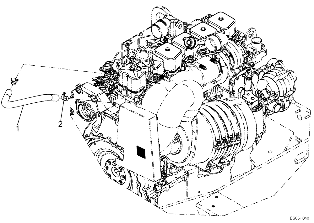 Схема запчастей Case 621D - (02-10A) - BREATHER - ENGINE - STANDARD (02) - ENGINE