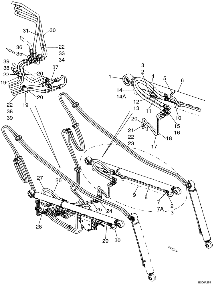 Схема запчастей Case 465 - (08-01A) - HYDRAULICS - LOADER LIFT (WITH IN-LINE PUMP CONFIGURATION) (08) - HYDRAULICS