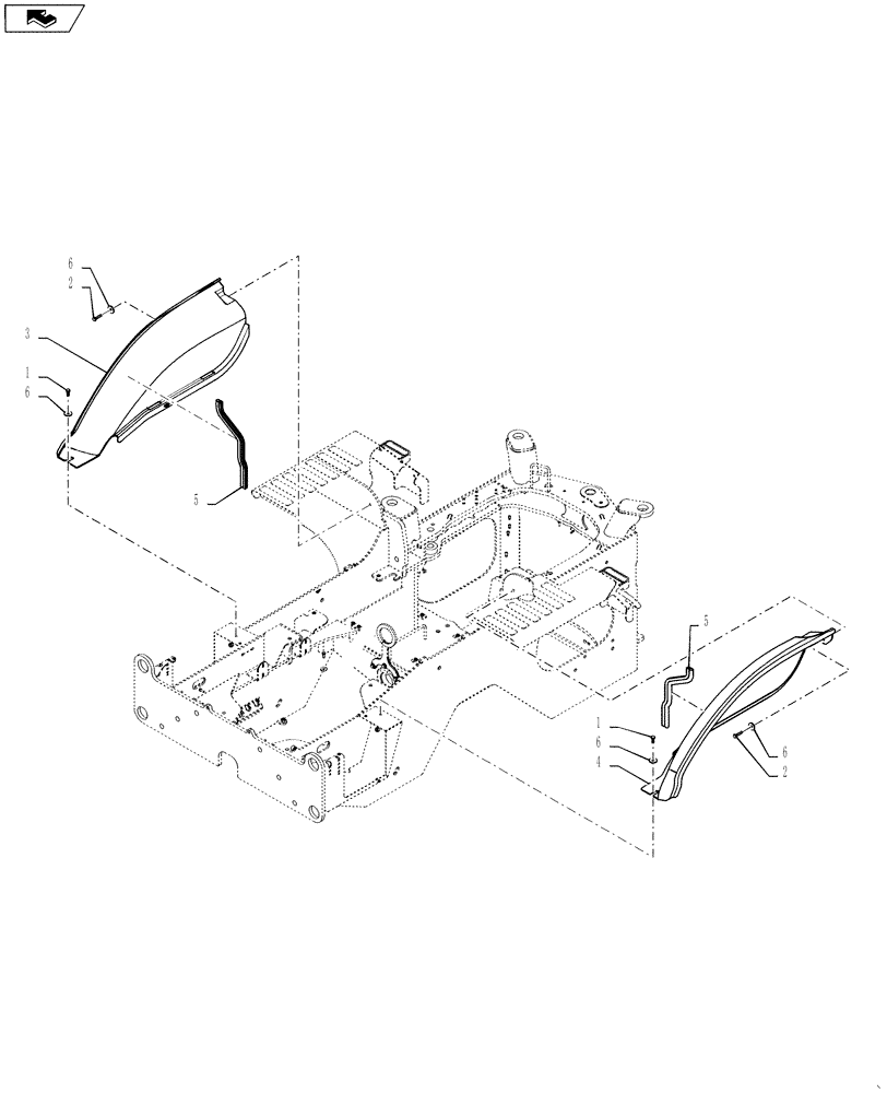 Схема запчастей Case 521F - (90.116.08) - WHEEL WEL FENDERS (90) - PLATFORM, CAB, BODYWORK AND DECALS