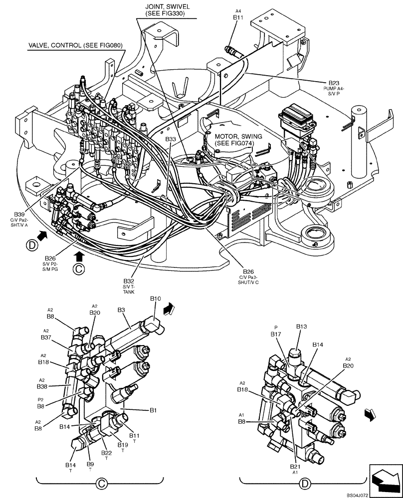 Схема запчастей Case CX36B - (161-17[2]) - CONTROL LINES, REMOTE (35) - HYDRAULIC SYSTEMS