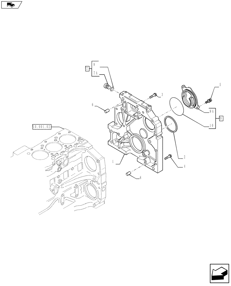 Схема запчастей Case F4DFE613F A002 - (10.106.03) - CRANKCASE COVERS (2853713) (10) - ENGINE