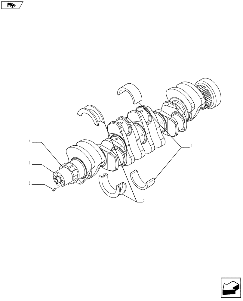 Схема запчастей Case F4DFE613F A002 - (10.103.01) - CRANKSHAFT (2854807) (10) - ENGINE