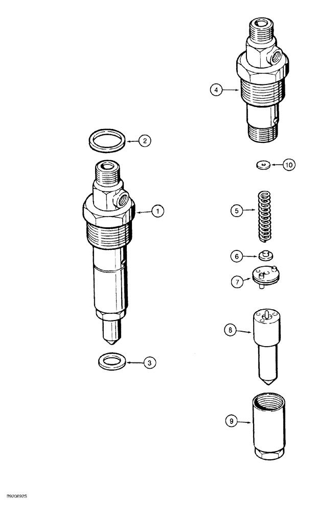 Схема запчастей Case 550G - (3-14) - FUEL INJECTION NOZZLE, 4-390 AND 4T-390 ENGINE, PRIOR TO P.I.N. JJG0255794 (02) - FUEL SYSTEM