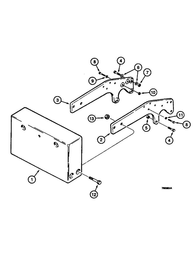 Схема запчастей Case 350B - (278) - REAR COUNTERWEIGHT, LOADER MODELS WITH PTO (05) - UPPERSTRUCTURE CHASSIS