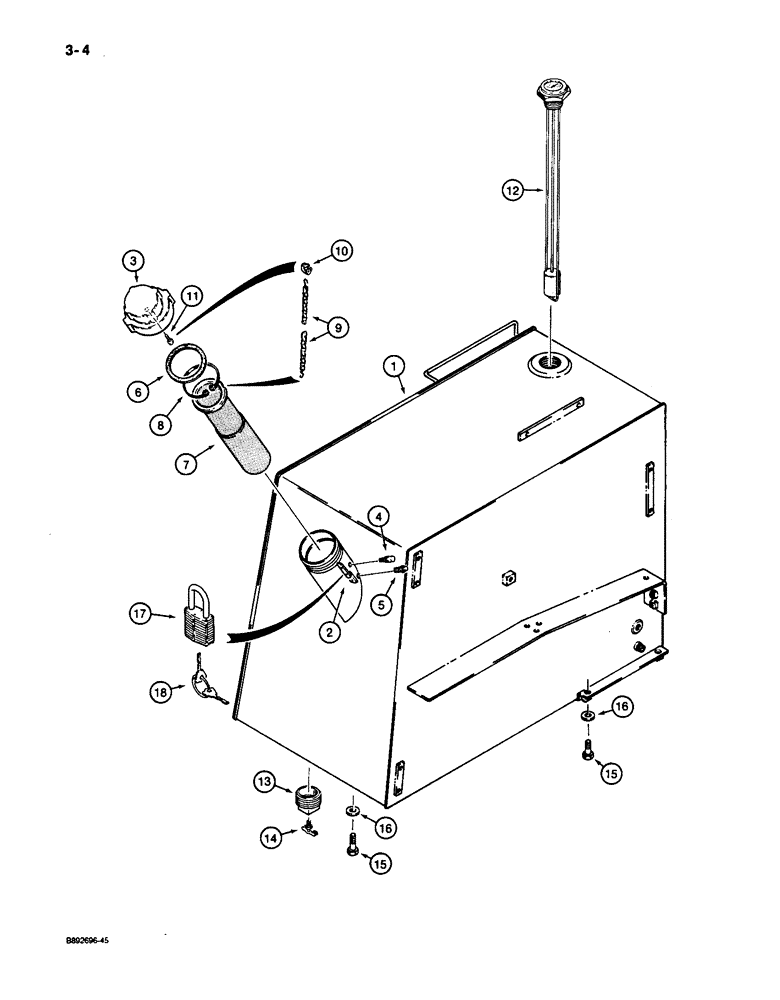 Схема запчастей Case 650 - (3-04) - FUEL TANK (03) - FUEL SYSTEM