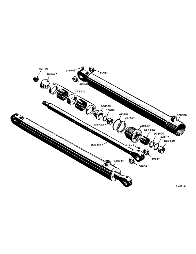 Схема запчастей Case 21 - (43) - D28314 HYDRAULIC CROWD CYLINDER 