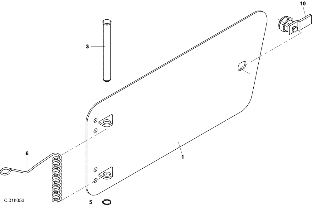 Схема запчастей Case SV228 - (12-001-02[01]) - ACCESS DOOR - RIGHT (12) - Chassis/Attachments