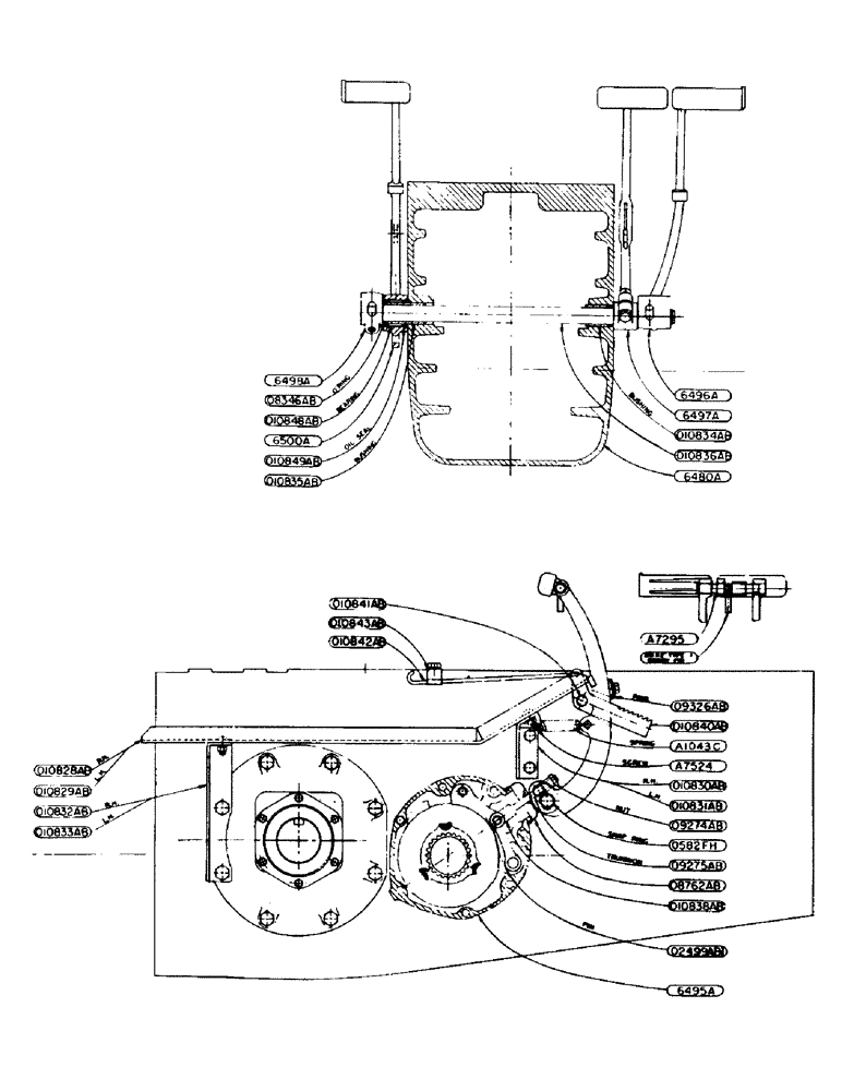 Схема запчастей Case 420 - (096) - DIFFERENTIAL BRAKE ASSEMBLY (33) - BRAKES & CONTROLS