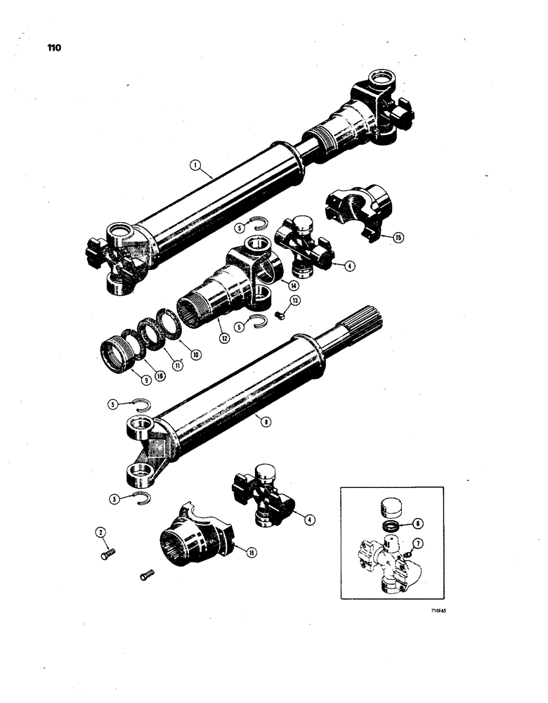 Схема запчастей Case 850 - (110) - DRIVE SHAFT (03) - TRANSMISSION