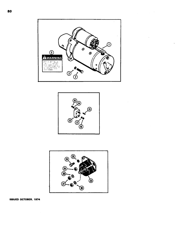 Схема запчастей Case 480B - (080) - ELECTRICAL EQUIPMENT MOUNTING, (188) DIESEL ENGINE 