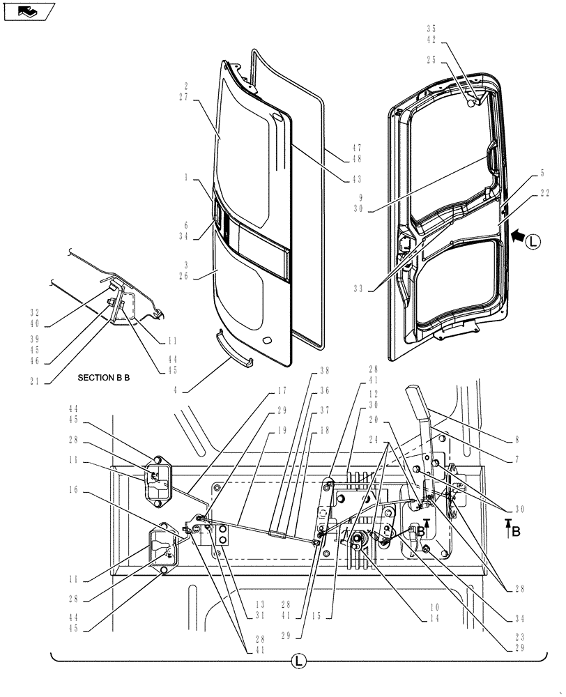 Схема запчастей Case CX27B ASN - (90.154.01) - DOOR ASSY, CAB (90) - PLATFORM, CAB, BODYWORK AND DECALS