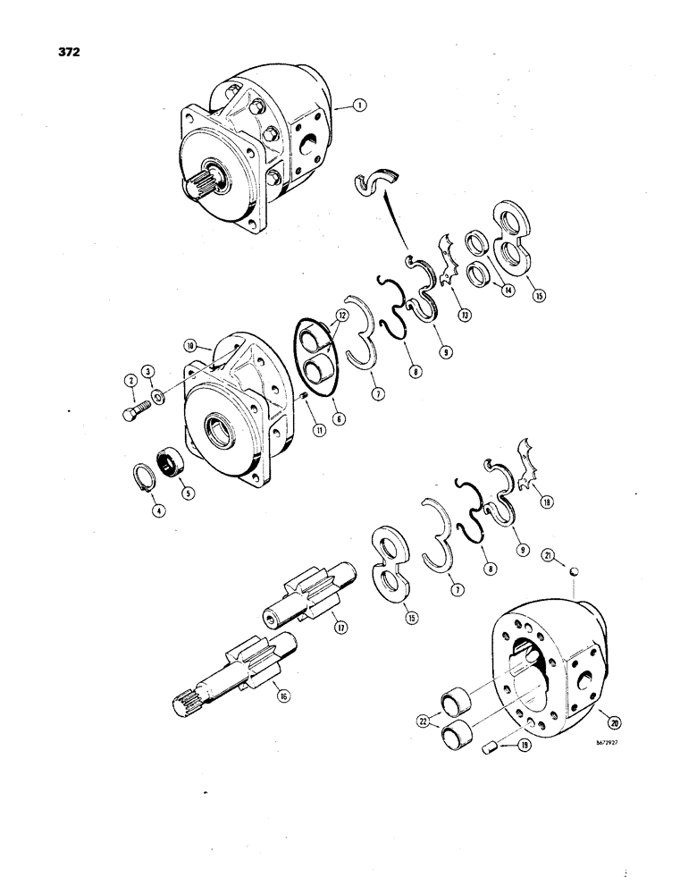 Схема запчастей Case 850 - (372) - D42531 EQUIPMENT PUMP, TYRONE NO. 20250-CG (07) - HYDRAULIC SYSTEM