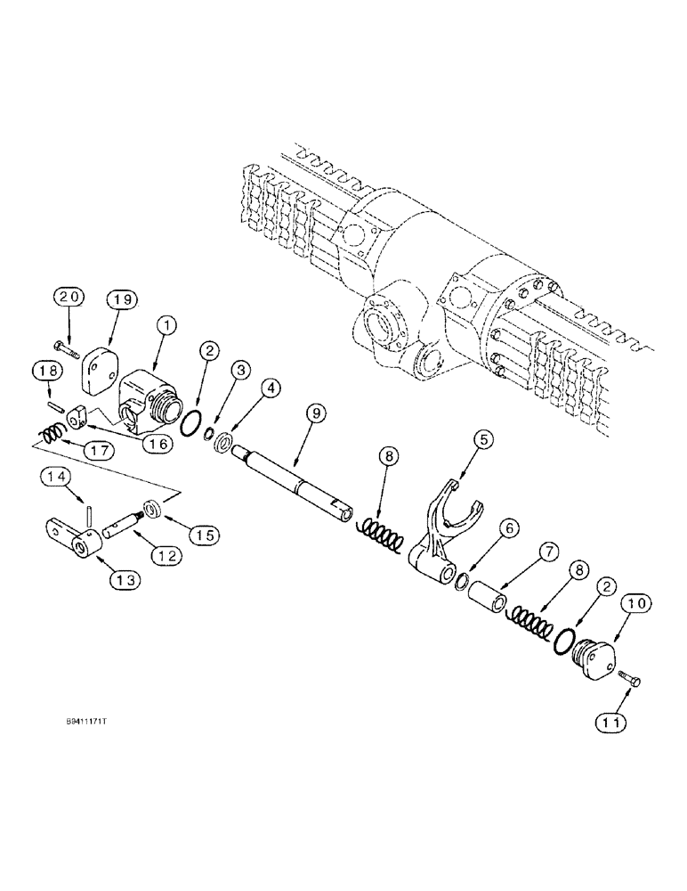 Схема запчастей Case 590SL - (6-58) - REAR DRIVE AXLE, DIFFERENTIAL LOCK (06) - POWER TRAIN