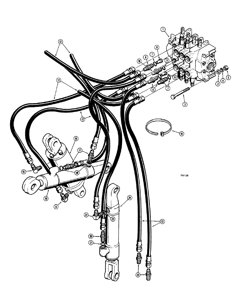 Схема запчастей Case 680CK - (262) - 3 POINT HITCH HYDRAULICS, LIFT, TILT AND PITCH CYLINDERS (35) - HYDRAULIC SYSTEMS