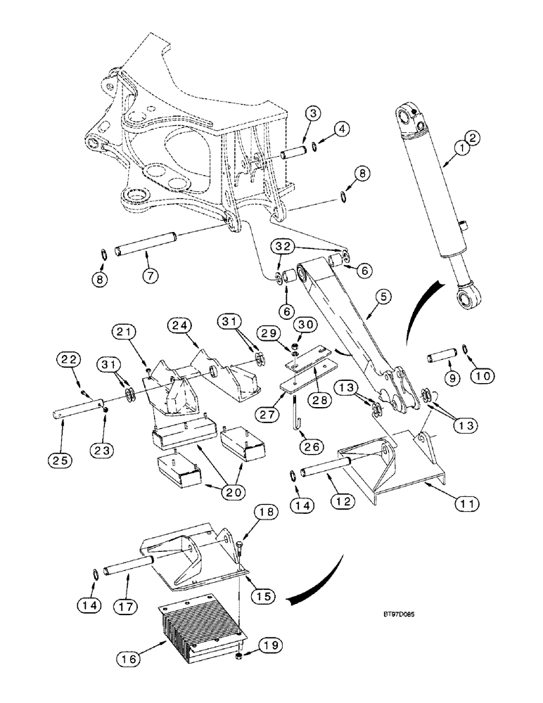 Схема запчастей Case 590SL - (9-41) - BACKHOE STABILIZERS, PLATES AND PADS (09) - CHASSIS/ATTACHMENTS