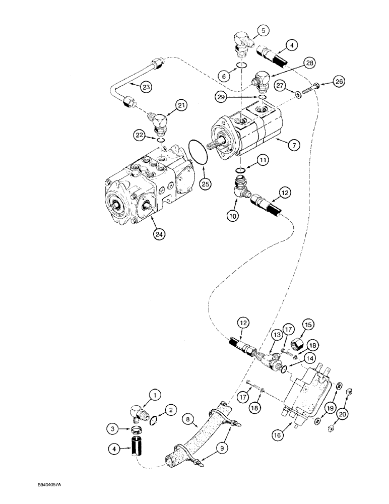 Схема запчастей Case 1825 - (8-10) - EQUIPMENT PUMP SUPPLY AND RETURN LINES, P.I.N. JAF0096590 AND AFTER (08) - HYDRAULICS