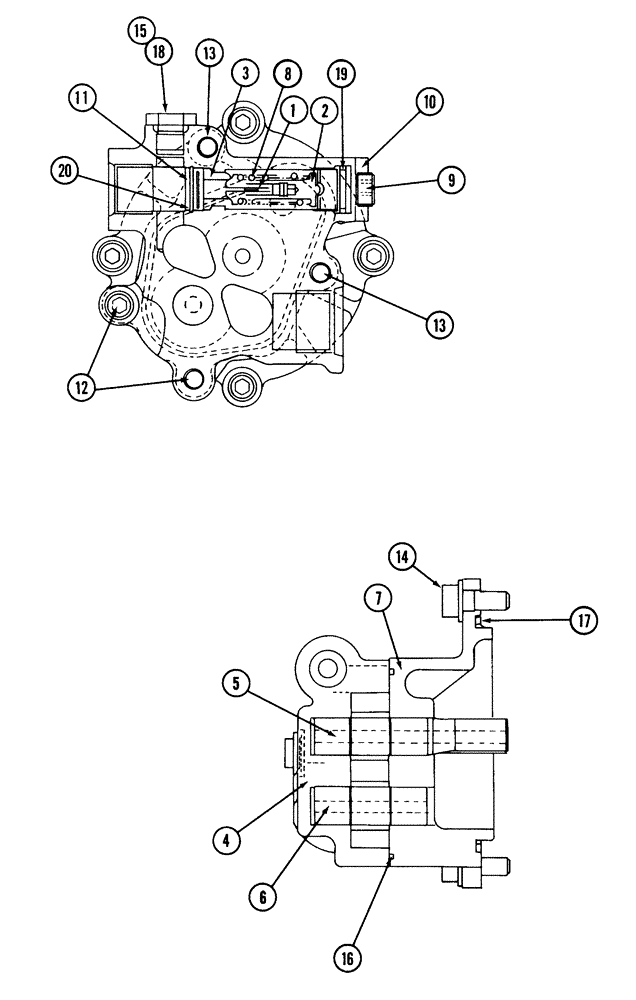 Схема запчастей Case 9040 - (8-18) - 163659A1 EQUIPMENT PUMP, PILOT GEAR PUMP (08) - HYDRAULICS