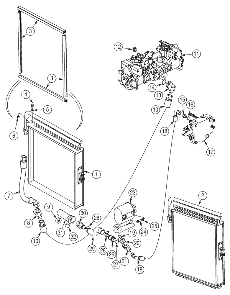 Схема запчастей Case 75XT - (06-02) - HYDROSTATICS - PUMP AND SUPPLY LINES (06) - POWER TRAIN