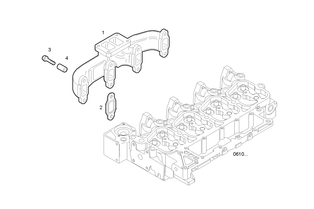 Схема запчастей Case F4GE9454K J604 - (0780.033) - EXHAUST MANIFOLD 