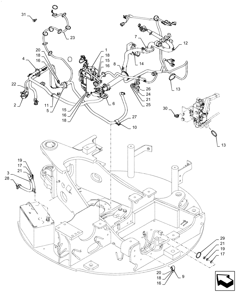 Схема запчастей Case CX36B - (01-097[01]) - ELEC ASSY, UPPER (55) - ELECTRICAL SYSTEMS