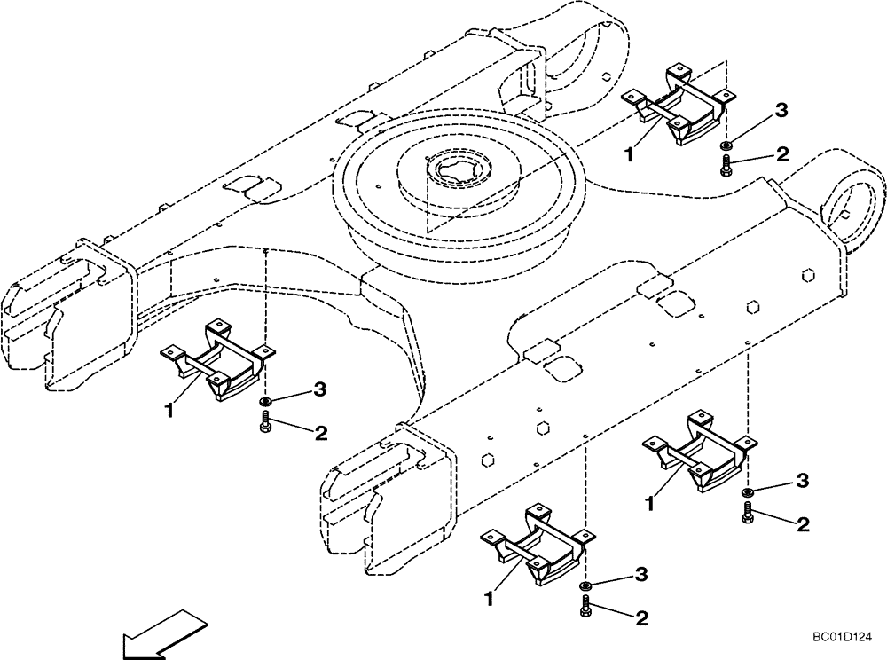 Схема запчастей Case CX330 - (05-02) - GUARD, TRACK ASSY (11) - TRACKS/STEERING