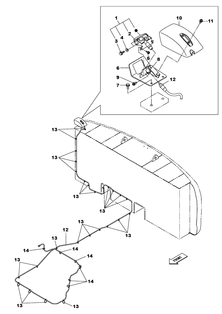 Схема запчастей Case CX470C - (04-023-00[01]) - ELECTRICAL CIRCUIT - SIDE (06) - ELECTRICAL SYSTEMS