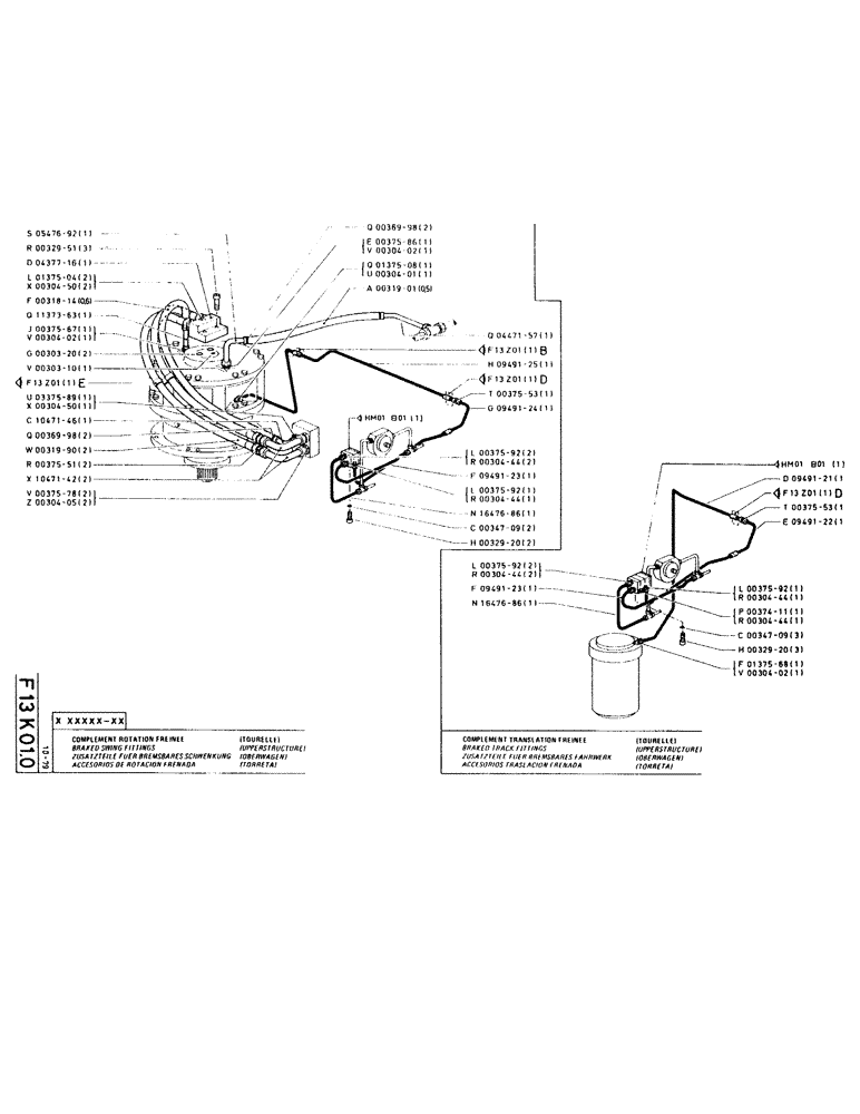 Схема запчастей Case RC200 - (056) - BRAKED SWING FITTINGS, BRAKED TRACK FITTINGS 