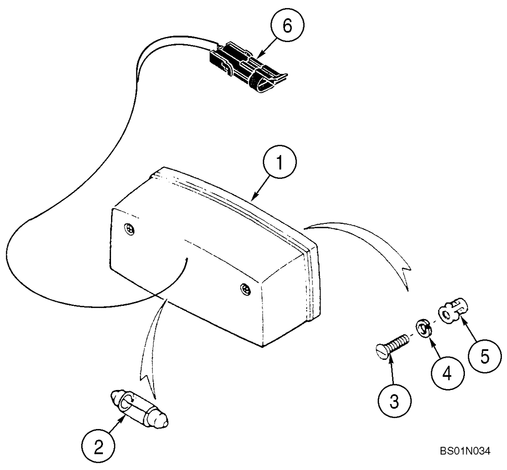 Схема запчастей Case 435 - (04-20) - LAMP ASSY - LICENSE PLATE (EUROPE) (04) - ELECTRICAL SYSTEMS