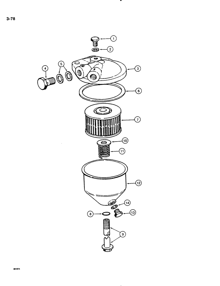 Схема запчастей Case DH4B - (3-78) - FUEL FILTER, BOLT-ON TYPE ELEMENT (03) - FUEL SYSTEM