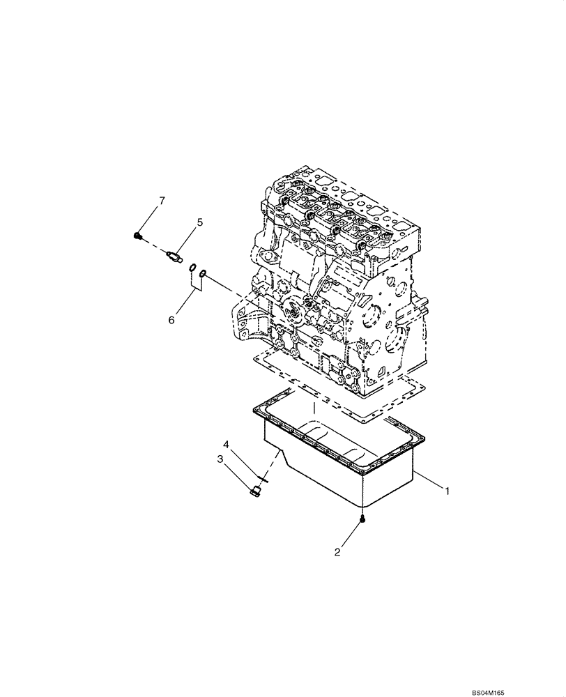 Схема запчастей Case 410 - (02-19) - OIL PAN (02) - ENGINE