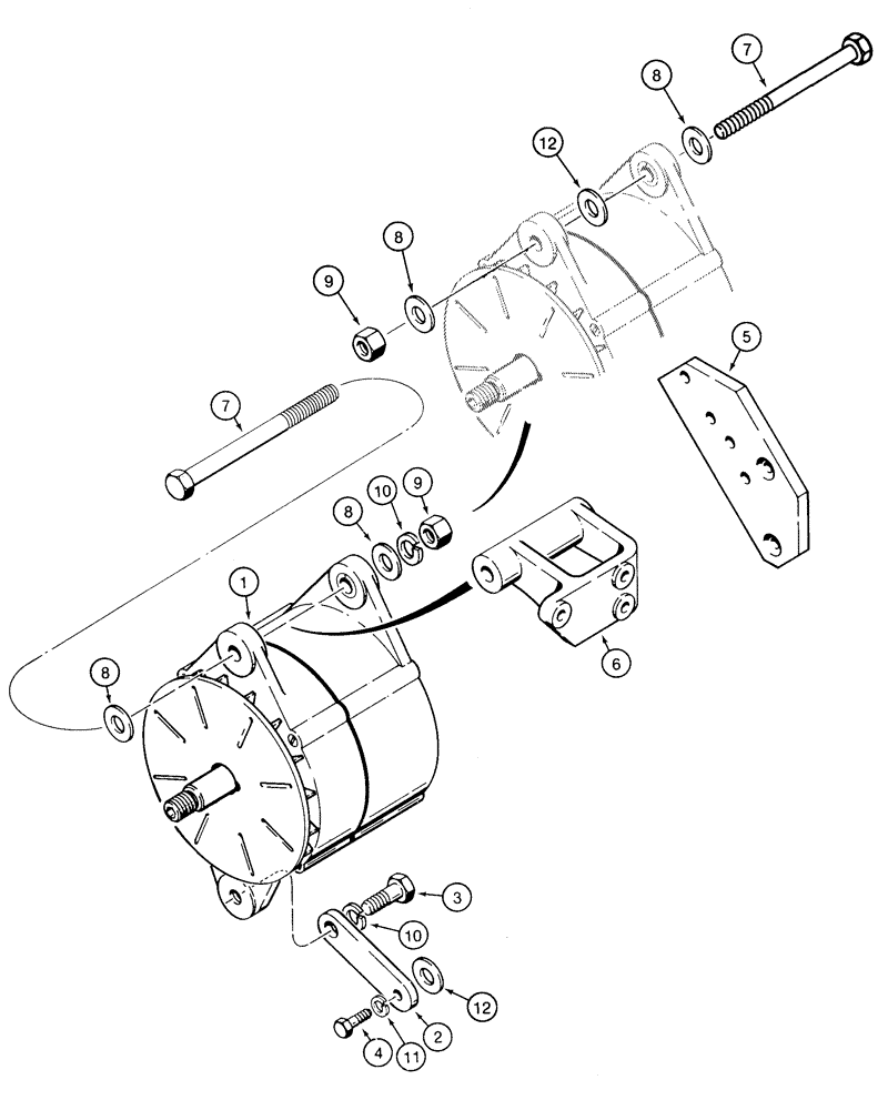 Схема запчастей Case 621C - (04-054) - ALTERNATOR MOUNTING (04) - ELECTRICAL SYSTEMS