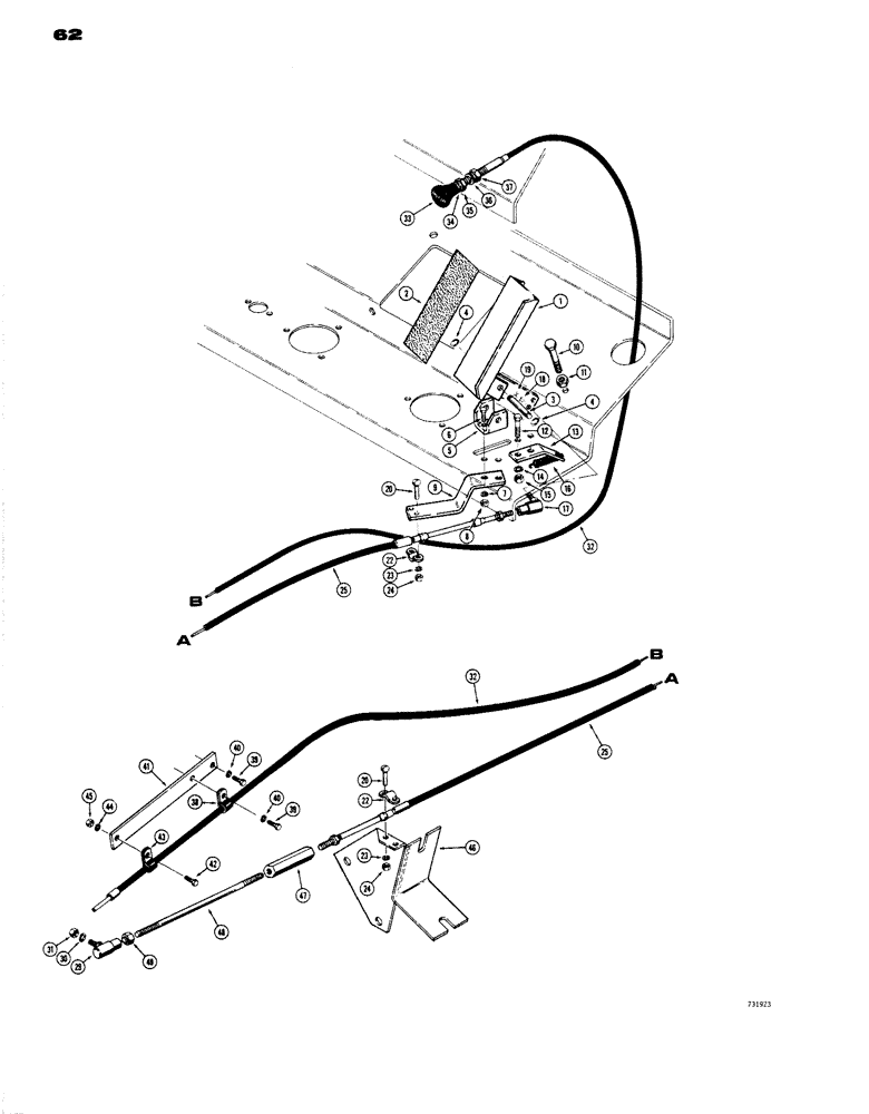 Схема запчастей Case W14 - (062) - *ACCELERATOR AND LINKAGE (02) - ENGINE