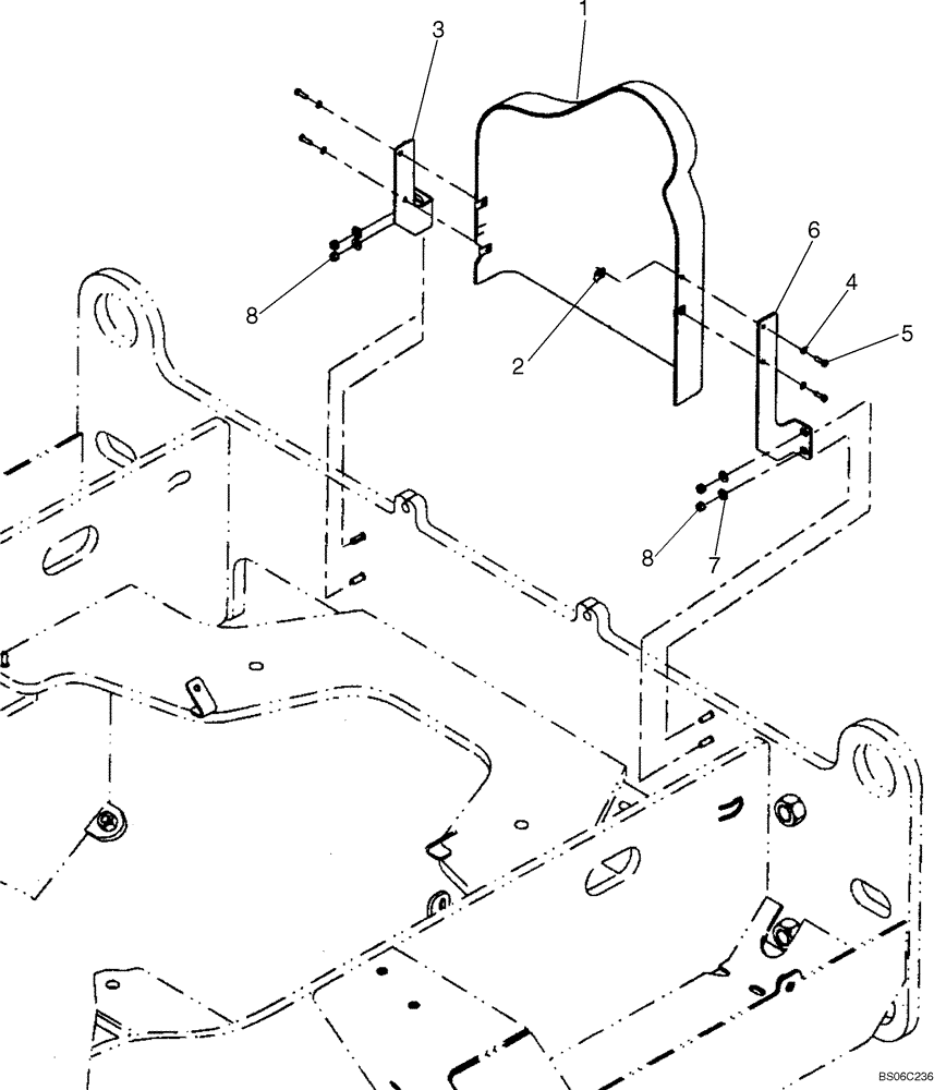 Схема запчастей Case 821E - (09-32) - COVERS - DRIVE BELT (WITH AIR CONDITIONING) (09) - CHASSIS