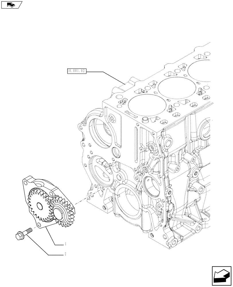 Схема запчастей Case SR220 - (10.304.01[01]) - PUMP, ENGINE OIL & RELATED PARTS (504154680) (10) - ENGINE