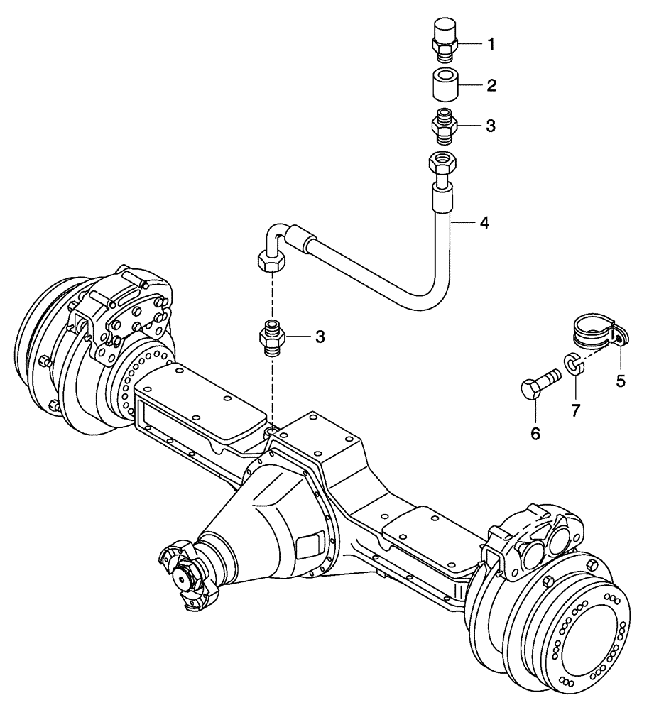 Схема запчастей Case 330 - (33A00000699[03]) - REAR AXLE - BREATHER (11) - AXLES/WHEELS