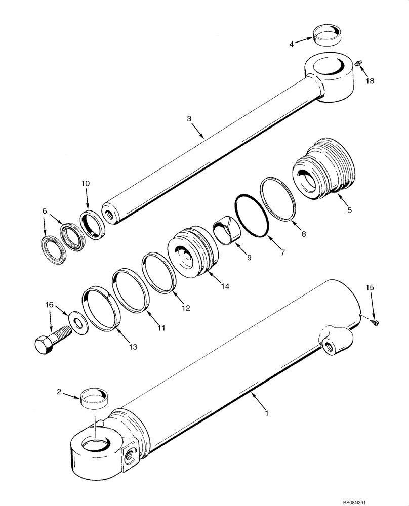 Схема запчастей Case 750L - (08-11) - CYLINDER ASSY - LIFT (08) - HYDRAULICS