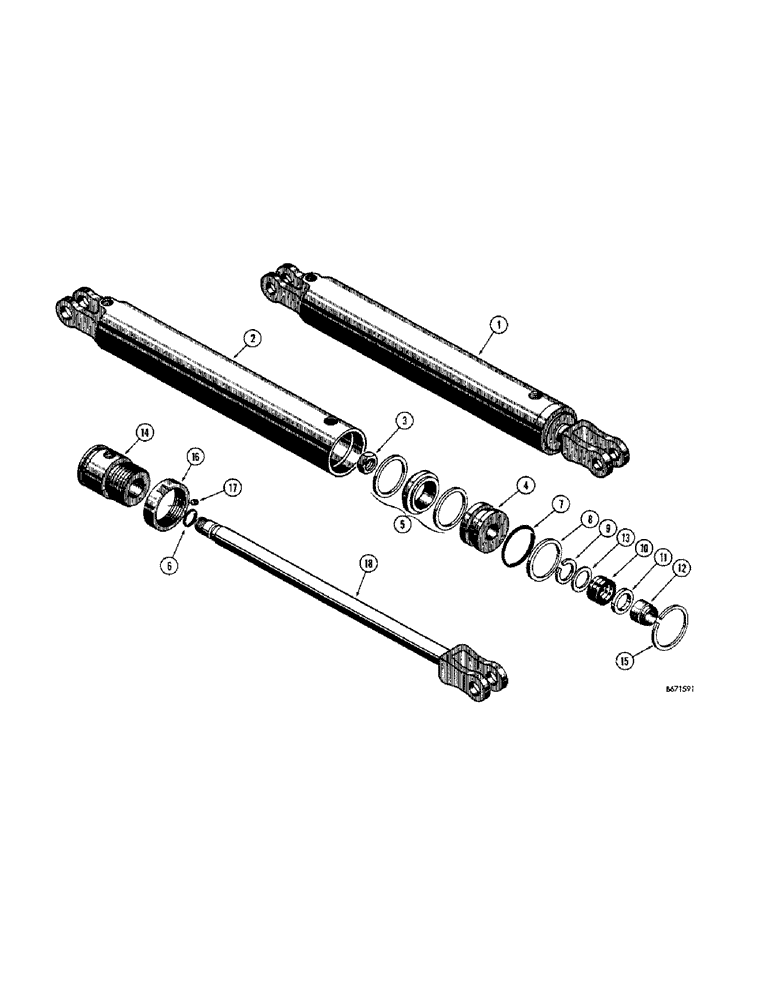 Схема запчастей Case 310G - (240) - D38724 AND D38725 LIFT CYLINDERS, (HYTECO DOZER) (07) - HYDRAULIC SYSTEM