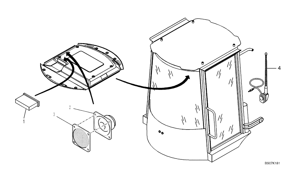 Схема запчастей Case 321E - (32.592[2988775000]) - RADIO INSTALLATION (55) - ELECTRICAL SYSTEMS