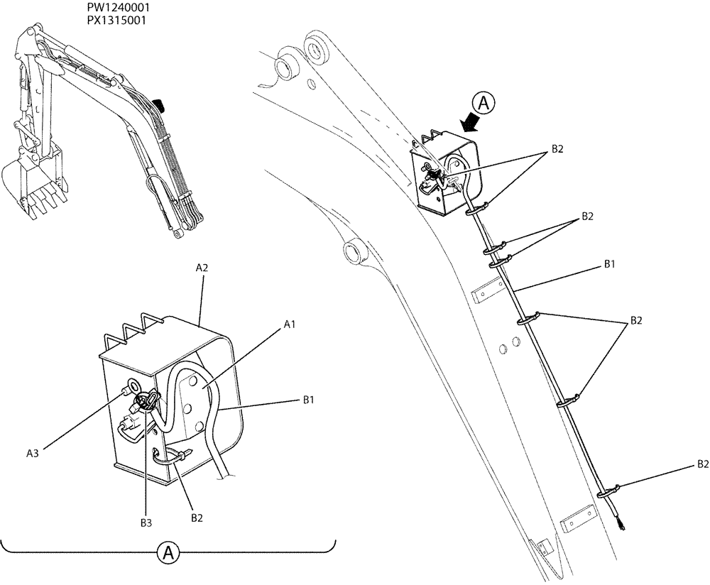 Схема запчастей Case CX36B - (03-006) - LIGHT INSTAL (BOOM) (55) - ELECTRICAL SYSTEMS