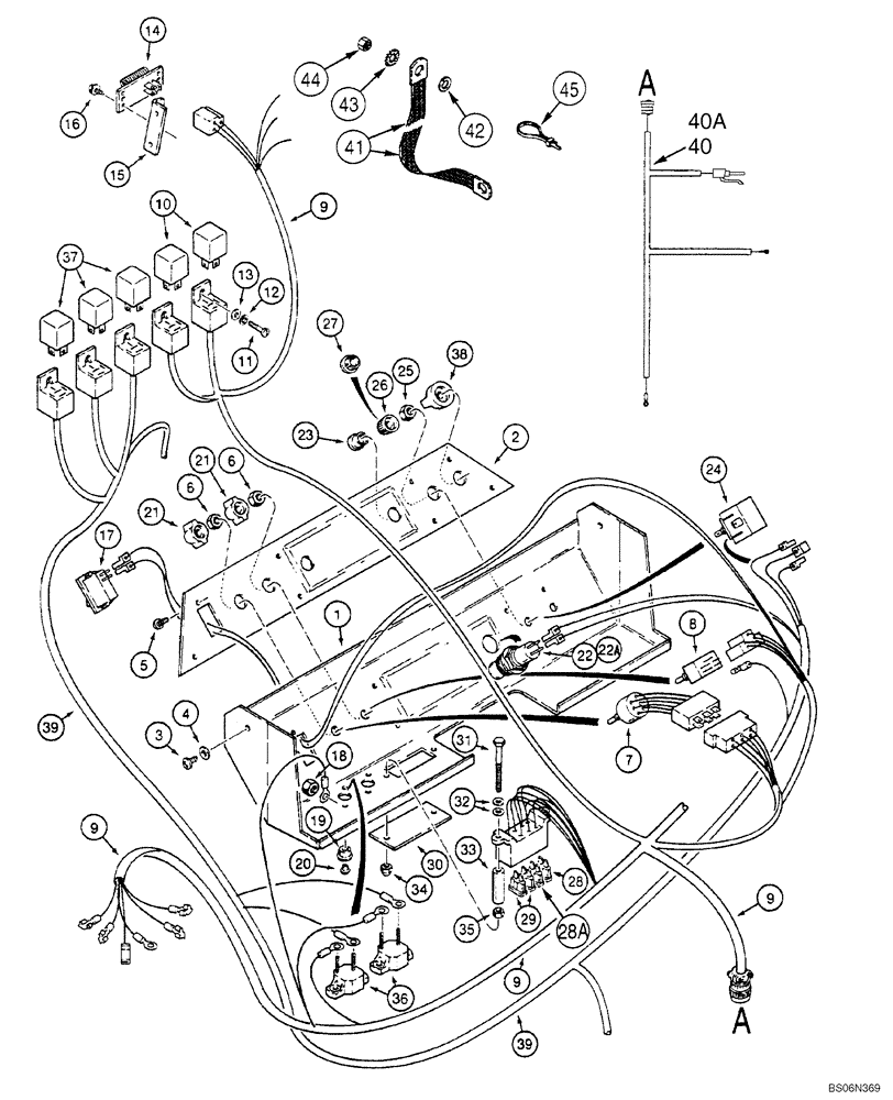 Схема запчастей Case 1150H - (04-16) - HARNESS, CAB - PANEL, CONTROL (04) - ELECTRICAL SYSTEMS