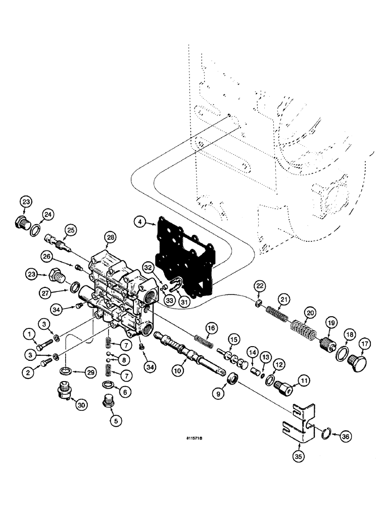 Схема запчастей Case W14 - (310) - TRANSMISSION, TRANSMISSION CONTROL VALVES (06) - POWER TRAIN