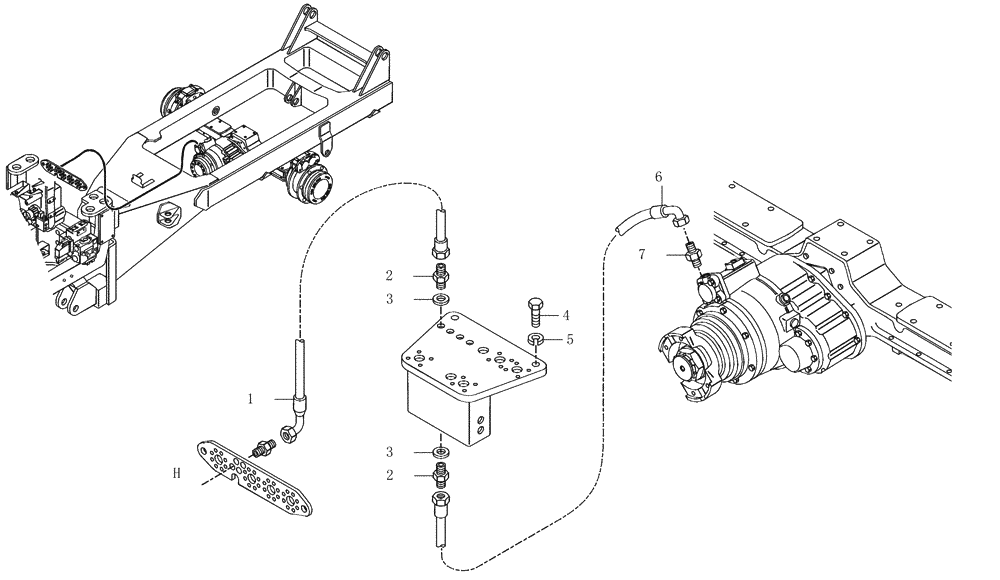 Схема запчастей Case 330 - (40A01010210[01]) - HYDRAULIC CIRCUIT - DIFFERENTIAL LOCKING (09) - Implement / Hydraulics / Frame / Brakes