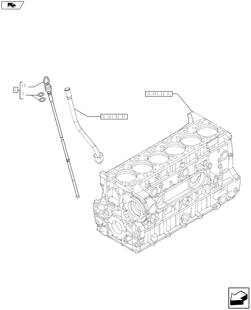 Схема запчастей Case F3AE0684S E914 - (10.304.02 02) - OIL DIPSTICK (10) - ENGINE